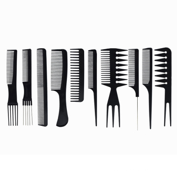 Wholesale 10 Pieces Salon and Home Use Plastic Barber Hair Styling Comb Sets